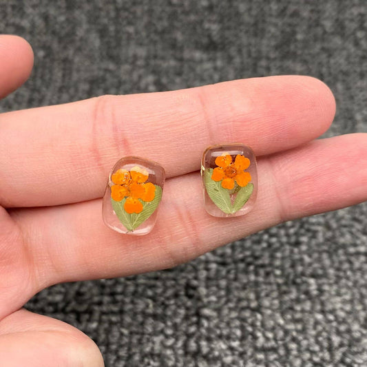 Boucles d’oreilles Petit jardin orange