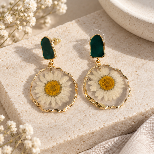 Boucles d’oreilles Marguerite éternelle