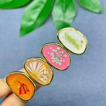 Barrette fleurie Jardin coloré