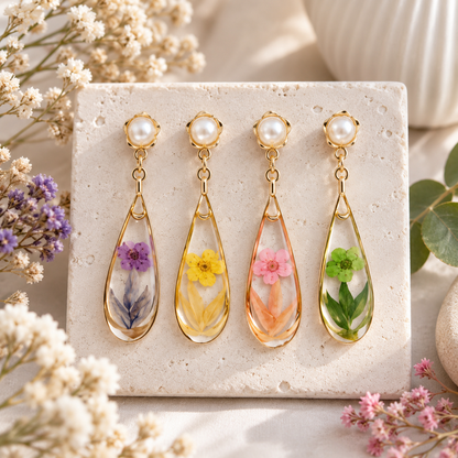 Boucles d’oreilles Goutte botanique