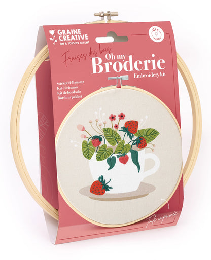 Kit DIY broderie Fraises des bois