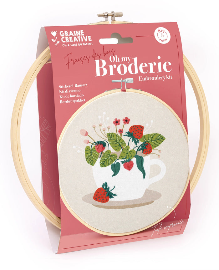 Kit DIY broderie Fraises des bois