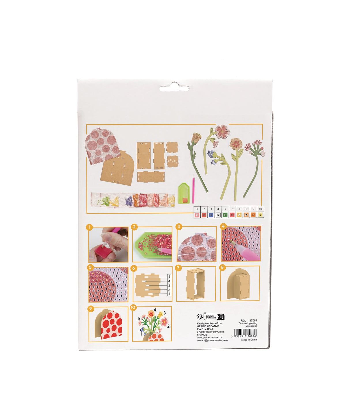 Kit Vase et fleurs rouges