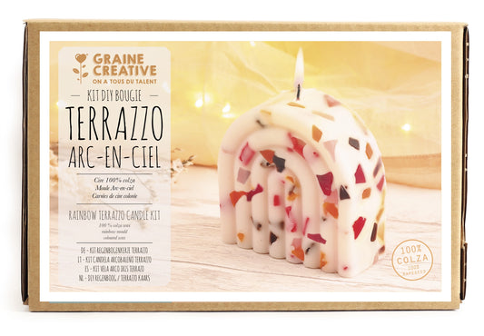 Kit Bougie Terrazzo Cire de Colza