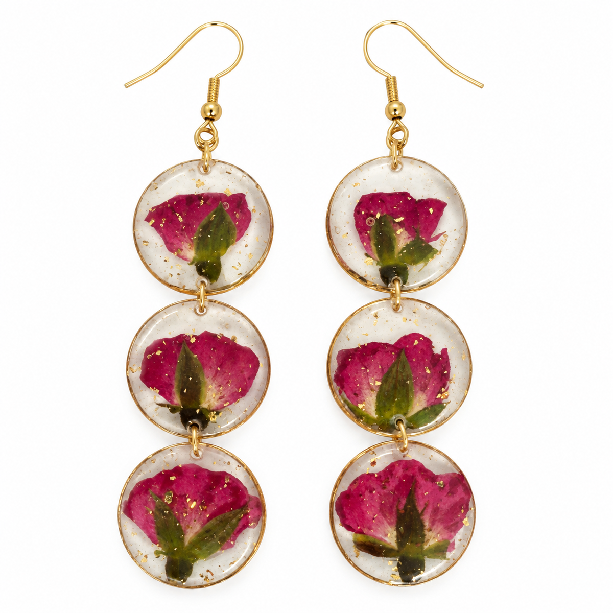 Boucles d’oreilles Trio de Roses