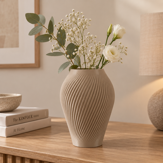ANTIQUE Vase étanche d'origine végétale Beige