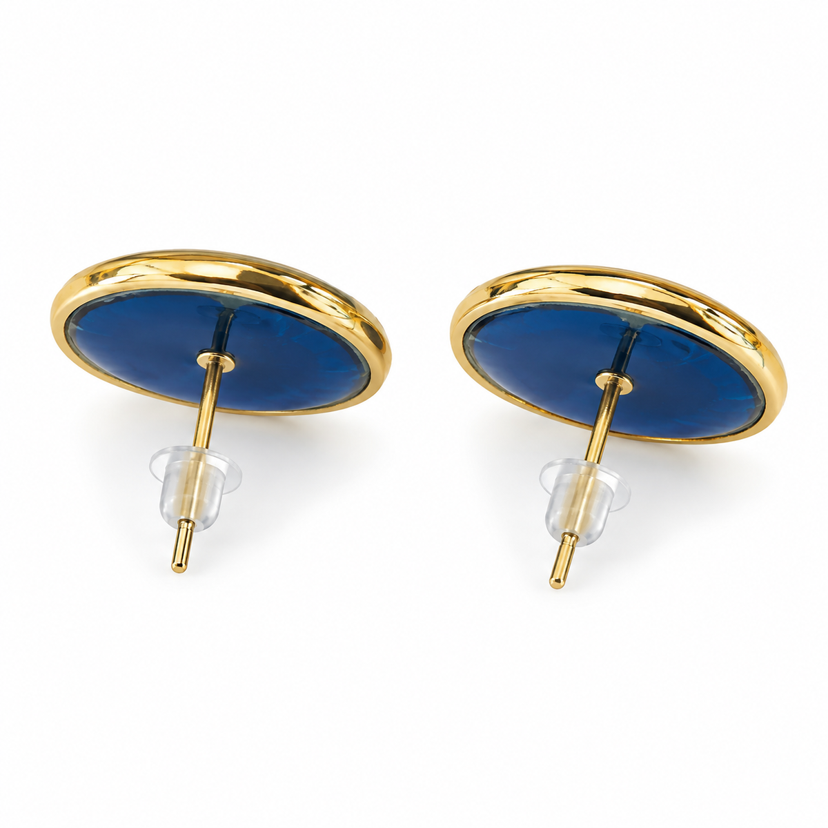 Clous d’oreilles fleuris Bleu céleste