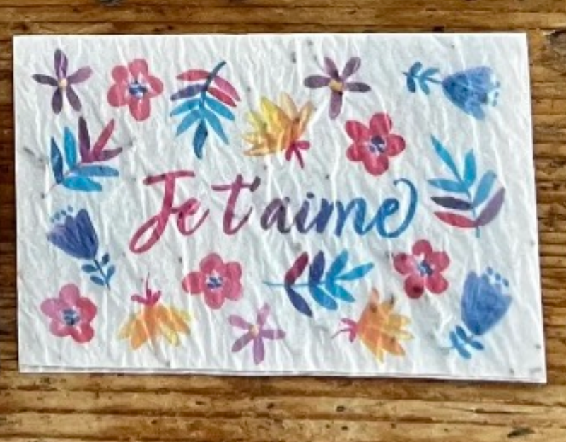 Je t'aime! Mini carte à planter