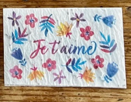 Je t'aime! Mini carte à planter