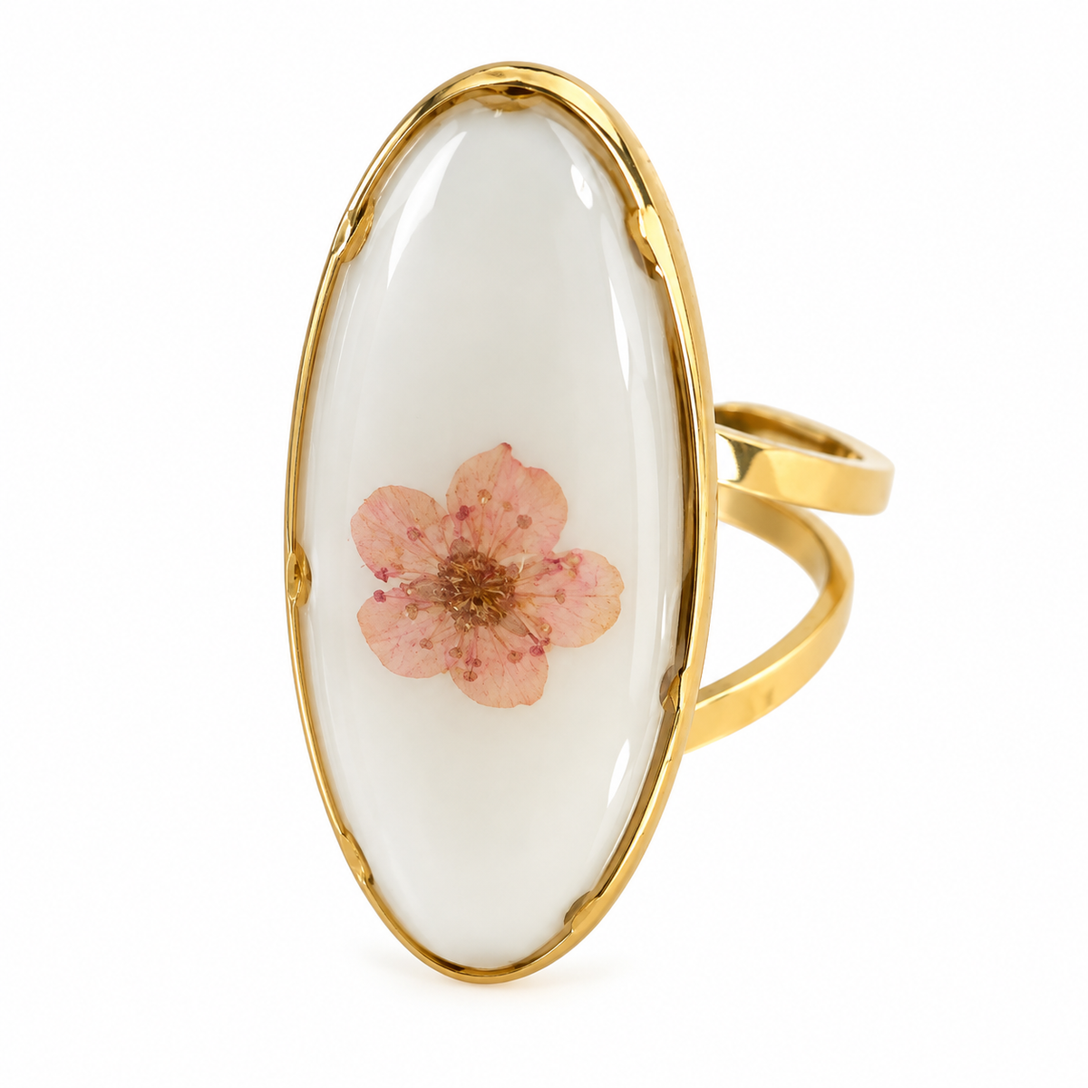 Bague florale Éclat corail