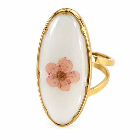 Bague florale Éclat corail