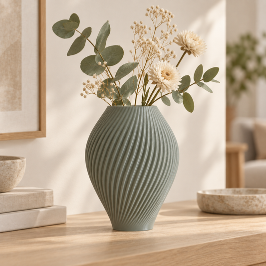 ANTIQUE Vase étanche d'origine végétale Vert Grisé