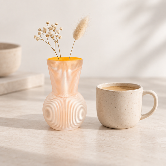 Vase Lumi transparent & orange