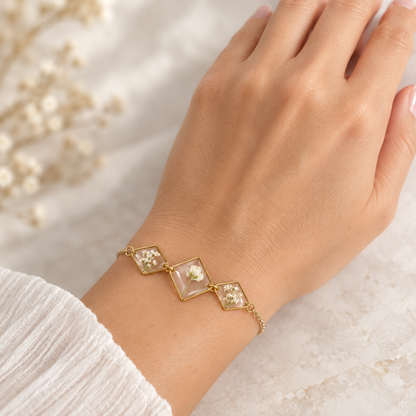 Bracelet fleuri Éclat blanc
