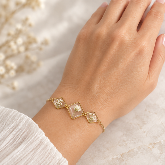 Bracelet fleuri Éclat blanc