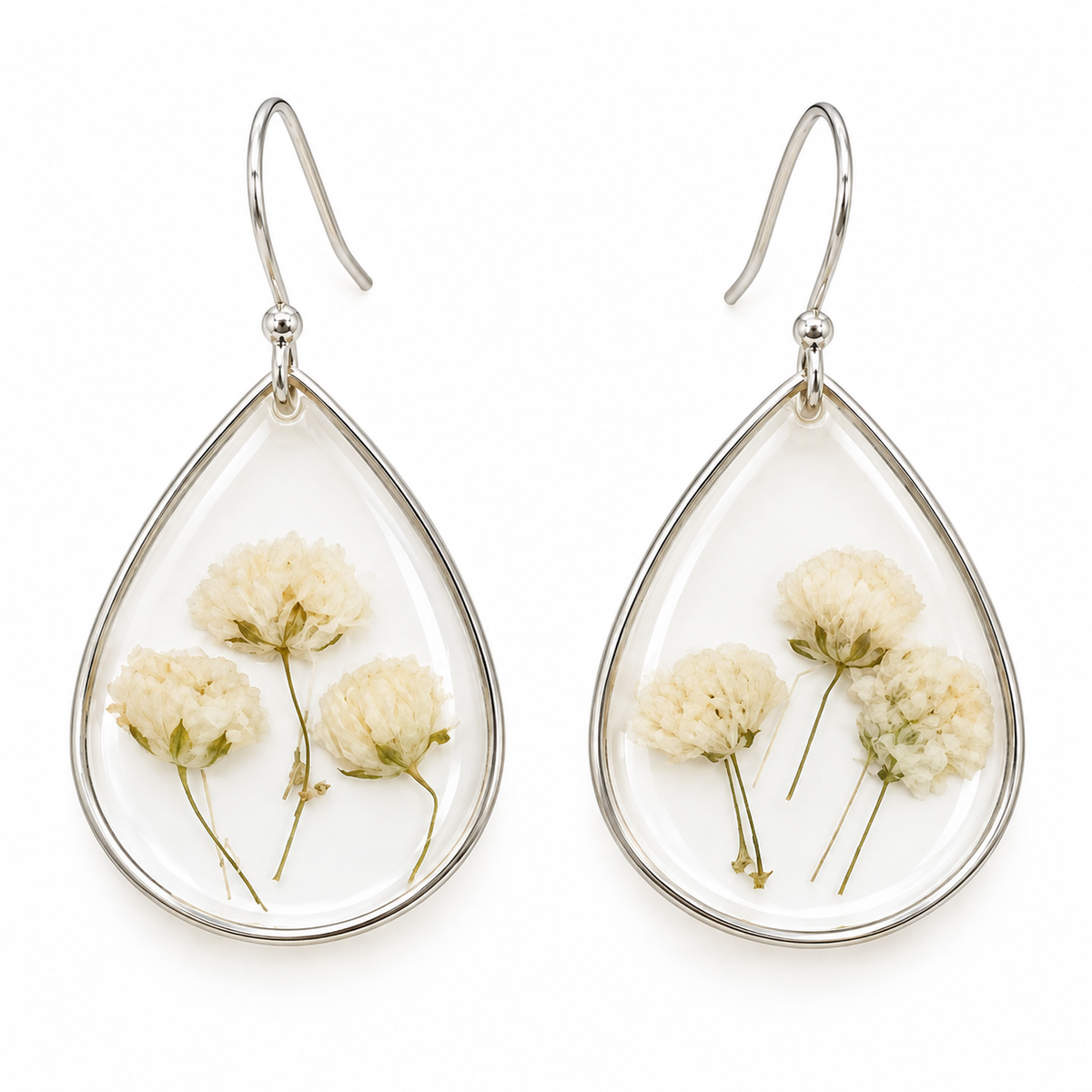 Boucles d’oreilles Goutte de Gypsophile