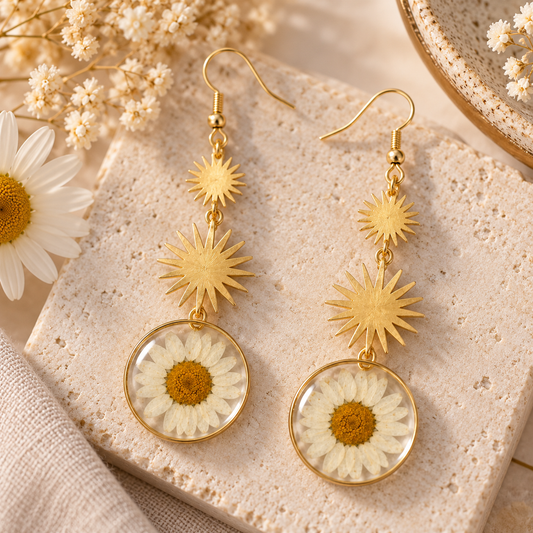 Boucles d’oreilles Marguerite bohème