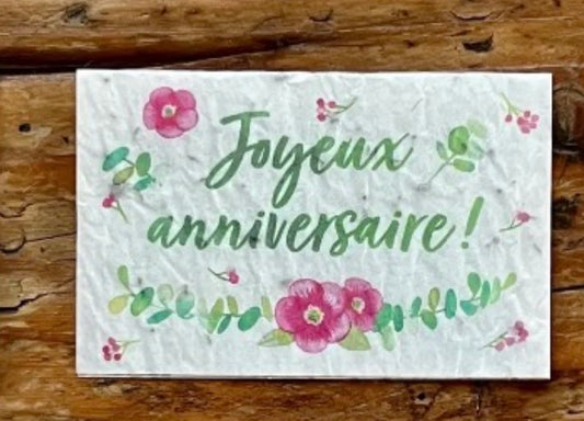 Joyeux anniversaire! Mini carte à planter