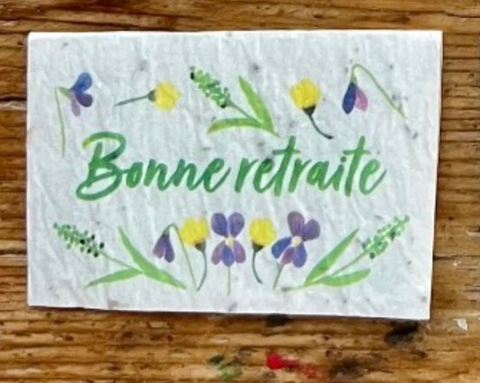 Bonne retraite! Mini carte à planter