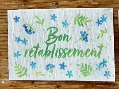 Bon rétablissement! Mini carte à planter