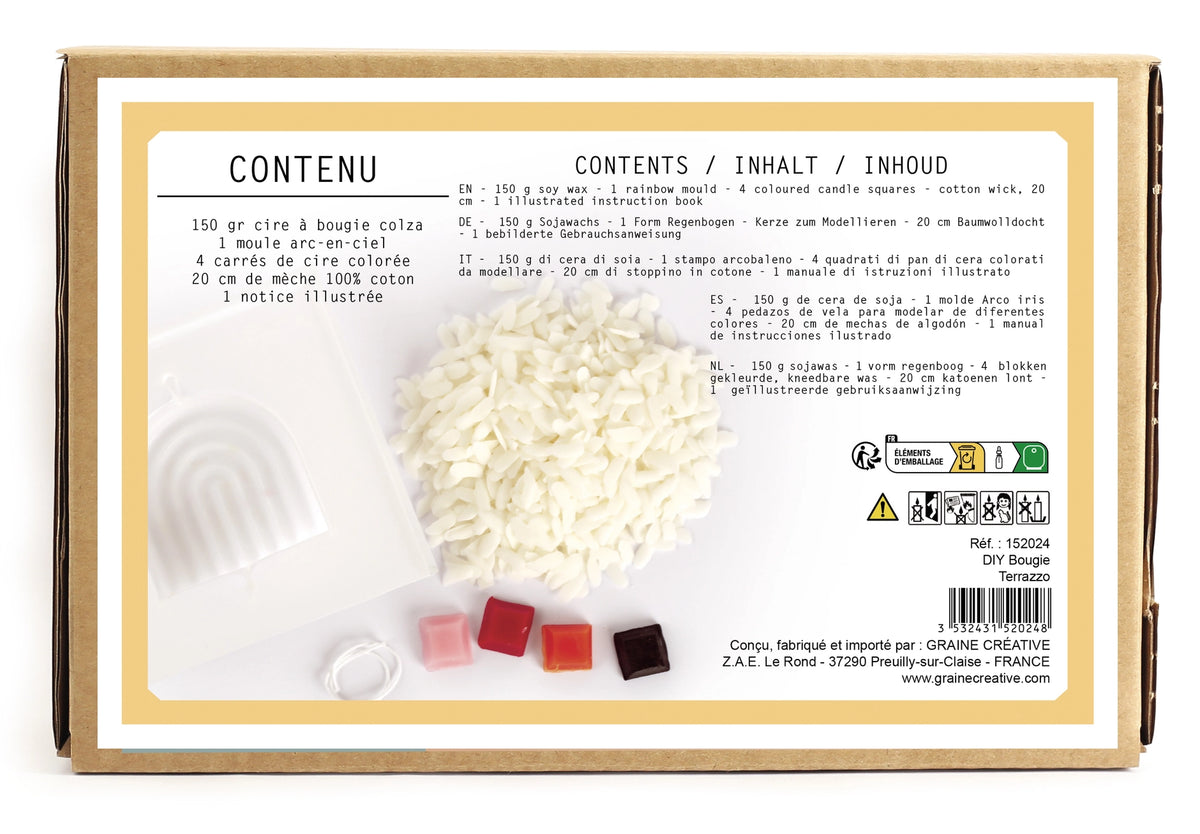 Kit Bougie Terrazzo Cire de Colza