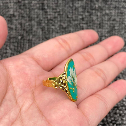 Bague florale Émeraude sauvage