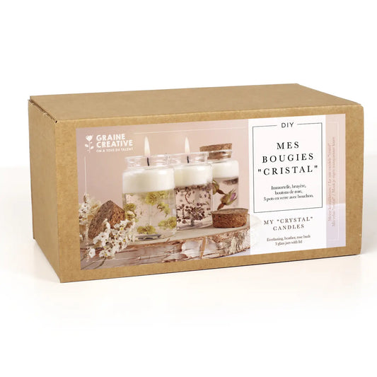 Kit 3 bougies cristal aux fleurs