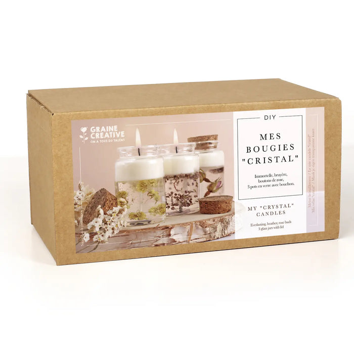 Kit 3 bougies cristal aux fleurs