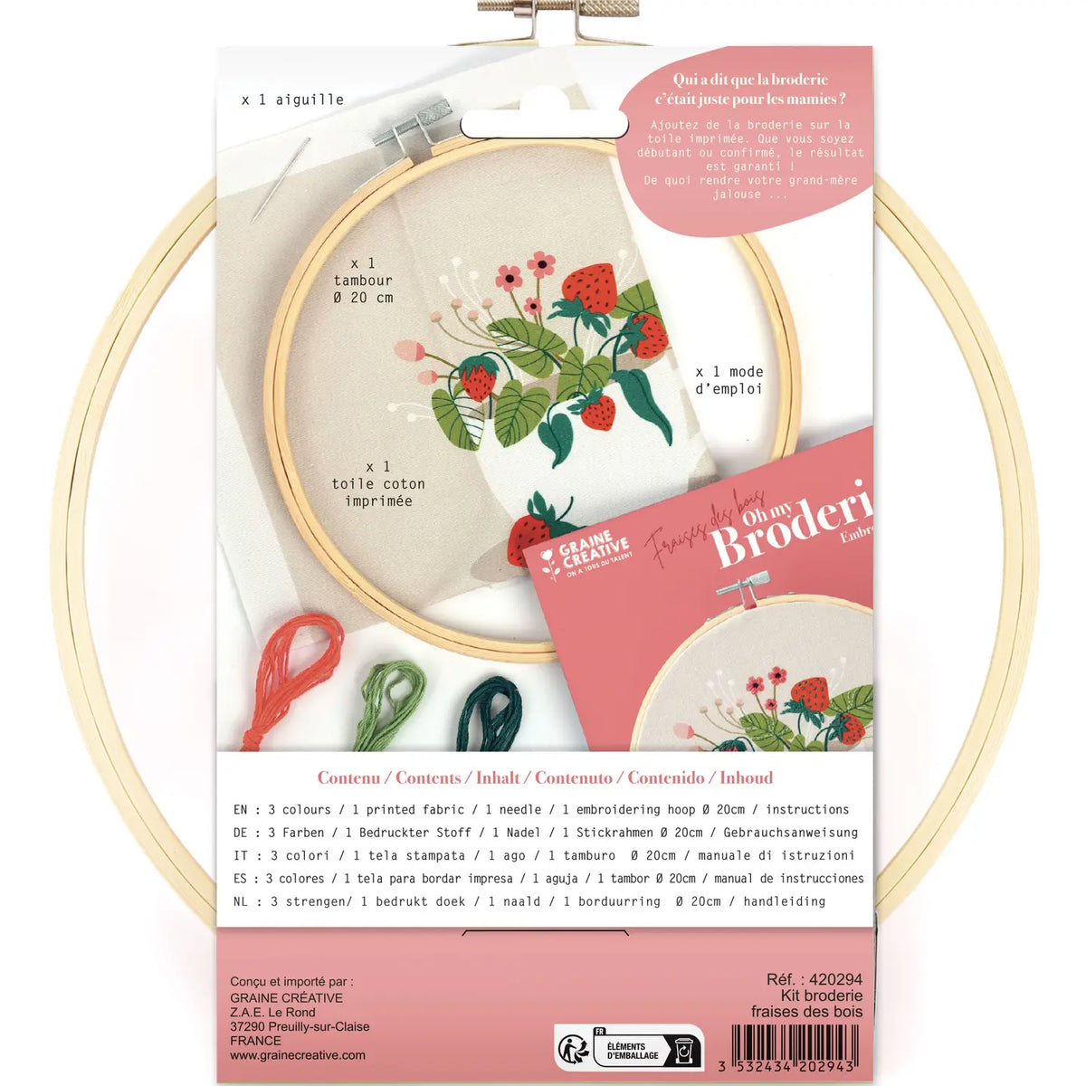 Kit DIY broderie Fraises des bois